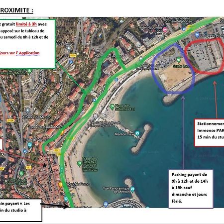 Charmant Studio Avec Coin Nuit - Vieille Ville Climatise Menton Exteriér fotografie